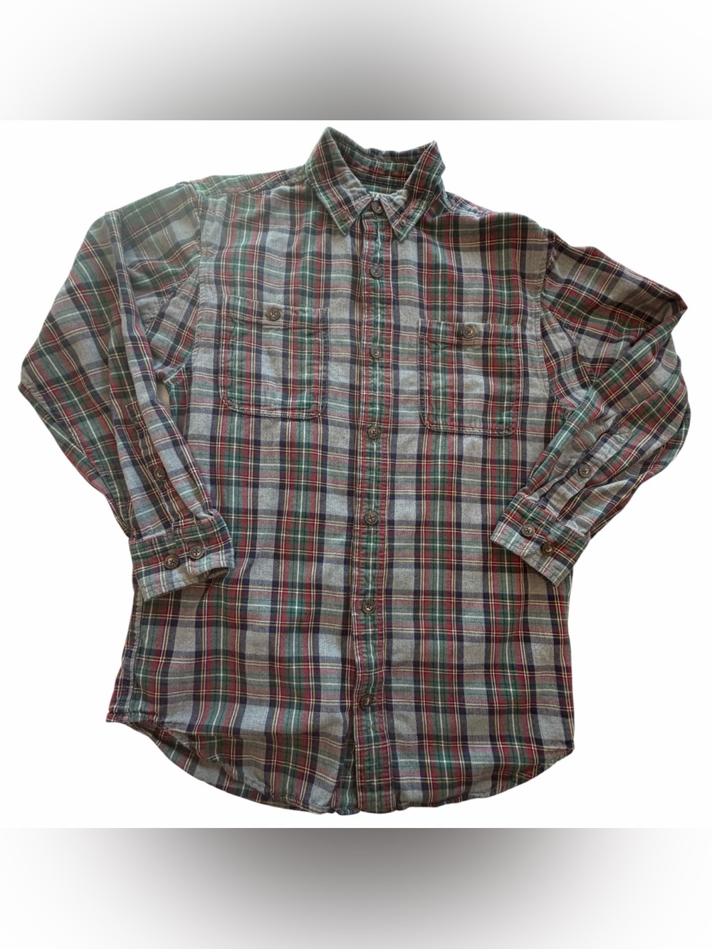 Duluth Trading Co Men’s Small Free Swingin Flannel Shirt Plaid 100% Cotton 52007